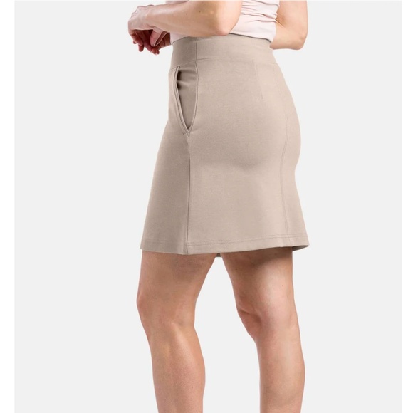 Fishers Finery Ponte Knit A-Line Tan Skirt with Pockets Sz XS - Picture 9 of 9